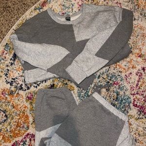 Grey color block sweat set—woman’s large